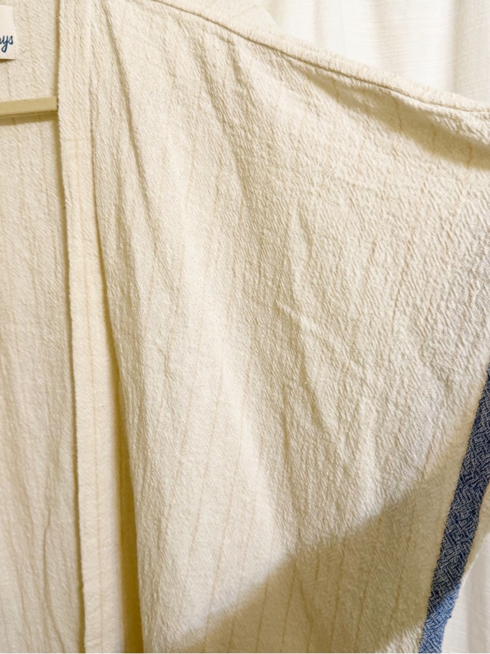 Rays for Days Cotton Kimono Cover Up | Boho Cream Beach Poncho | 100% Cotton - Picture 4 of 7